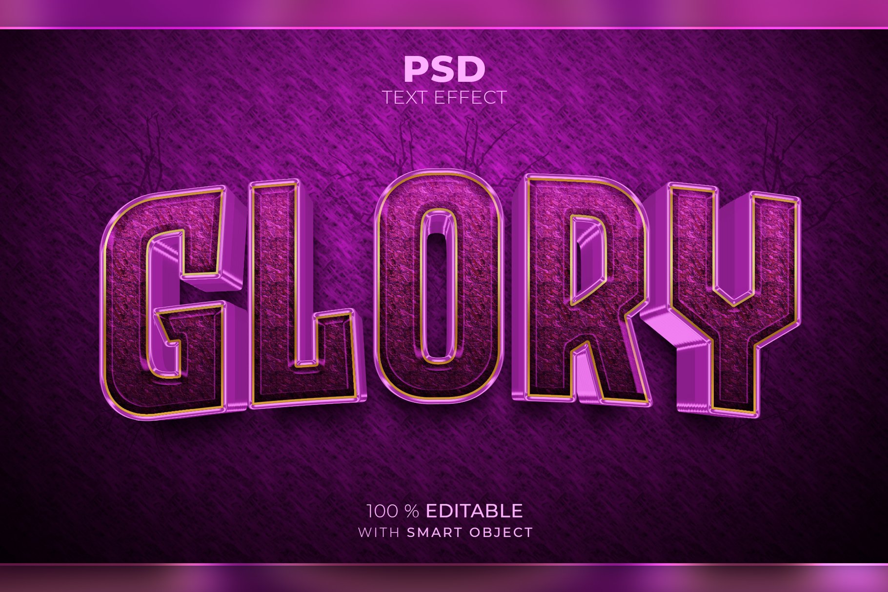 Glory Glossy 3Deditable text effectcover image.