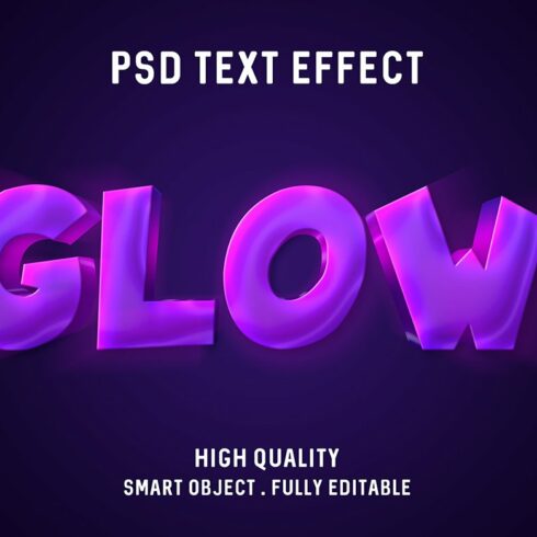 Glow 3D Editabel Text Effect Psdcover image.