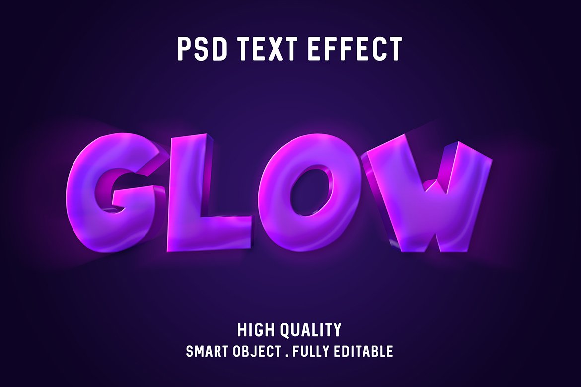 Glow 3D Editabel Text Effect Psdcover image.