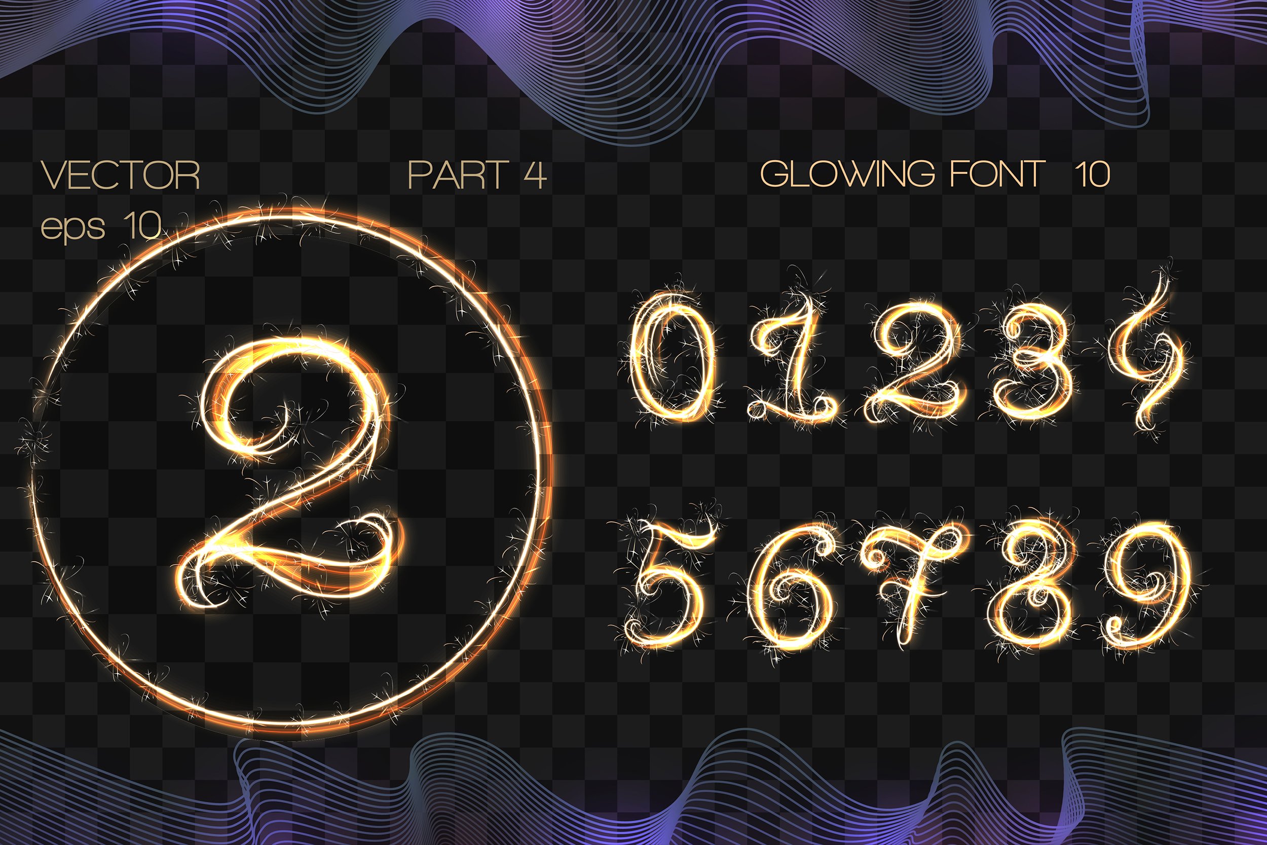 glowing font 10 golden sparkle 4 part 751