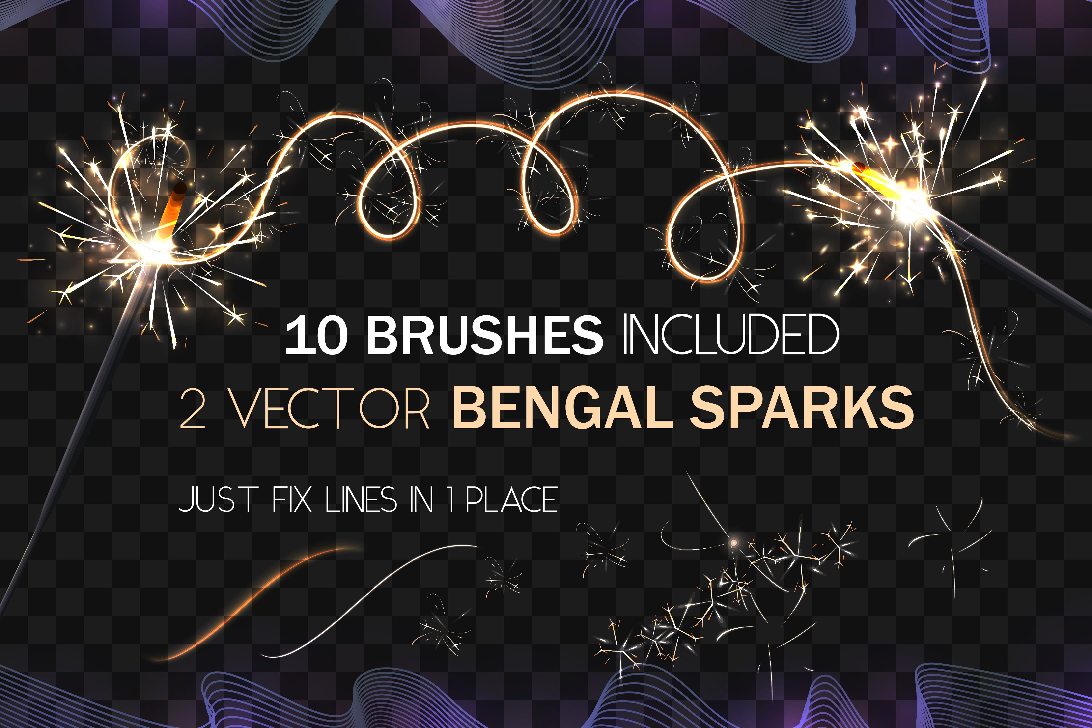 ALPHABET BENGAL SPARKS / BRUSHES / preview image.