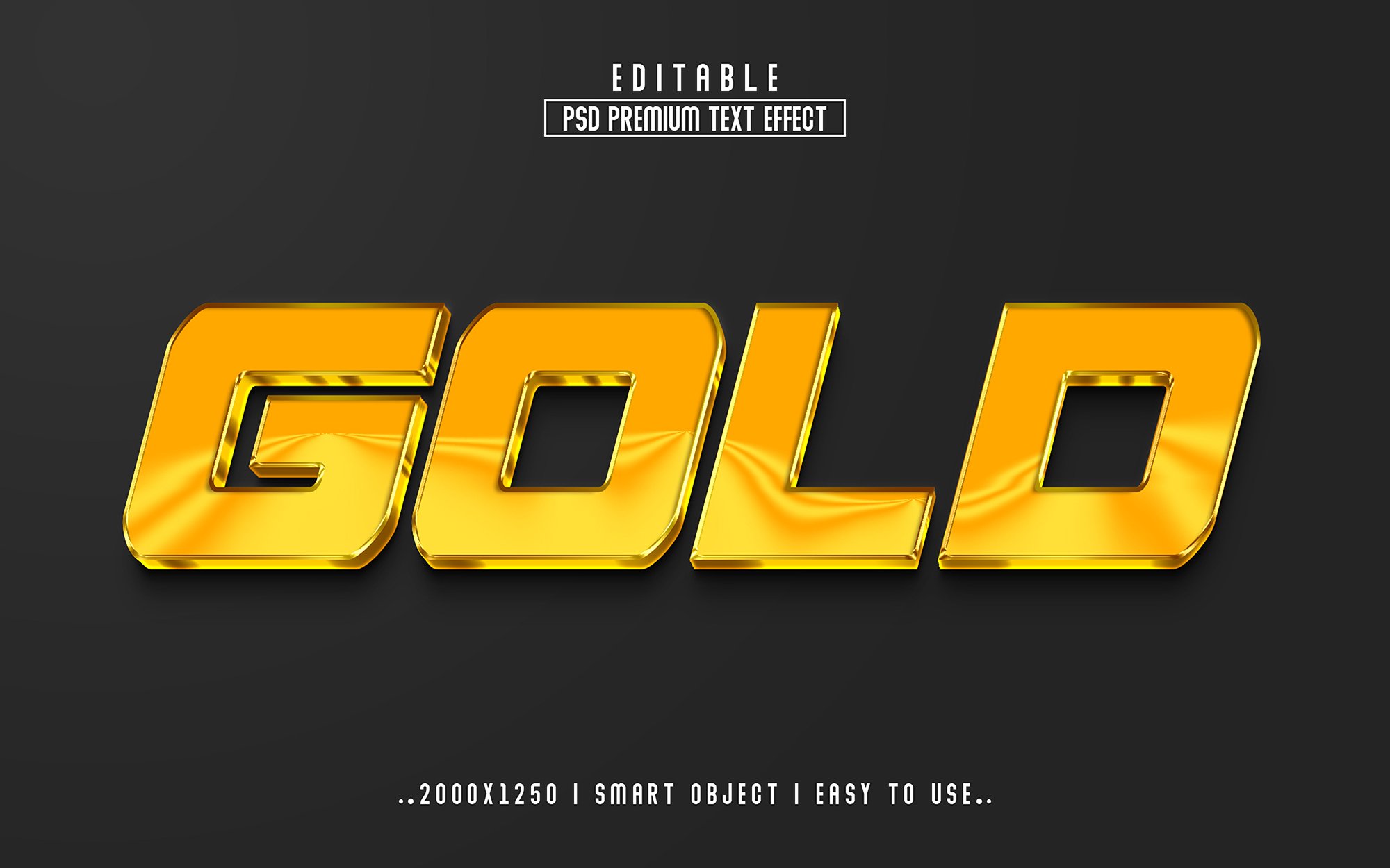 Gold 3D Editable Text Effect stylecover image.