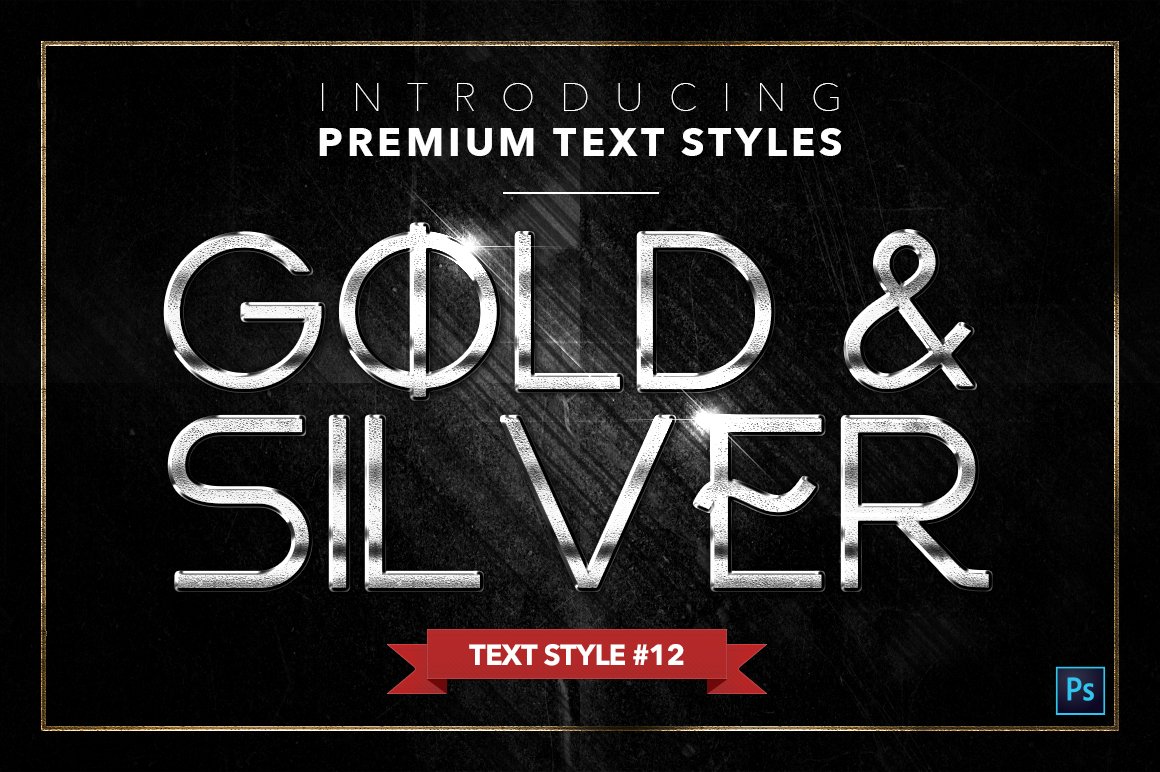 gold and silver text styles pack four example12 437