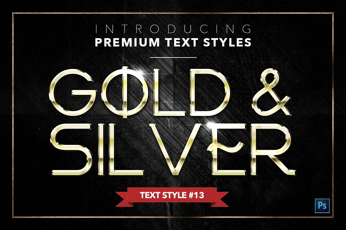 gold and silver text styles pack four example13 8