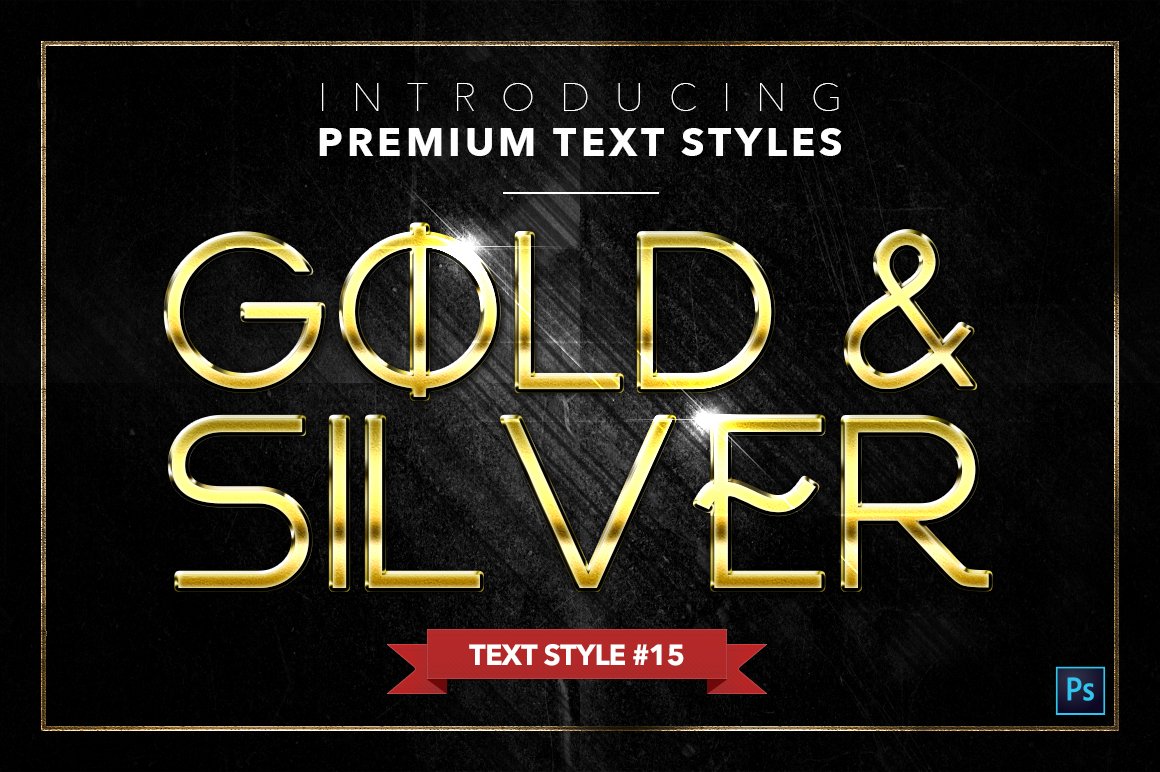 gold and silver text styles pack four example15 741