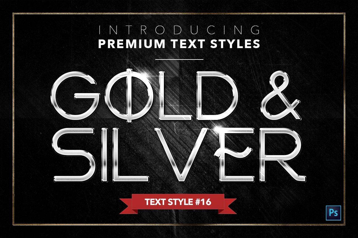 gold and silver text styles pack four example16 363