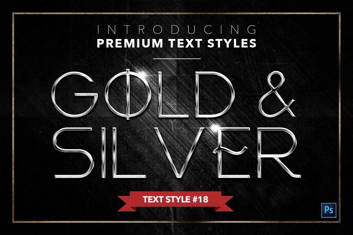 gold and silver text styles pack four example18 616