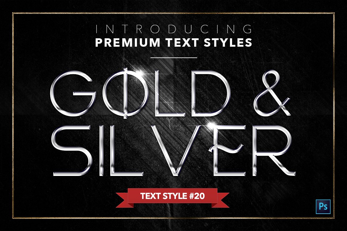 gold and silver text styles pack four example20 142