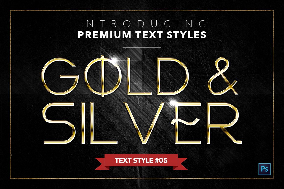 gold and silver text styles pack four example5 3