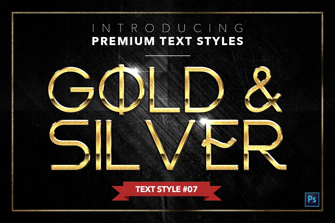 gold and silver text styles pack four example7 455