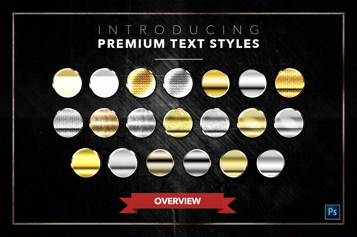 gold and silver text styles pack four overview 427