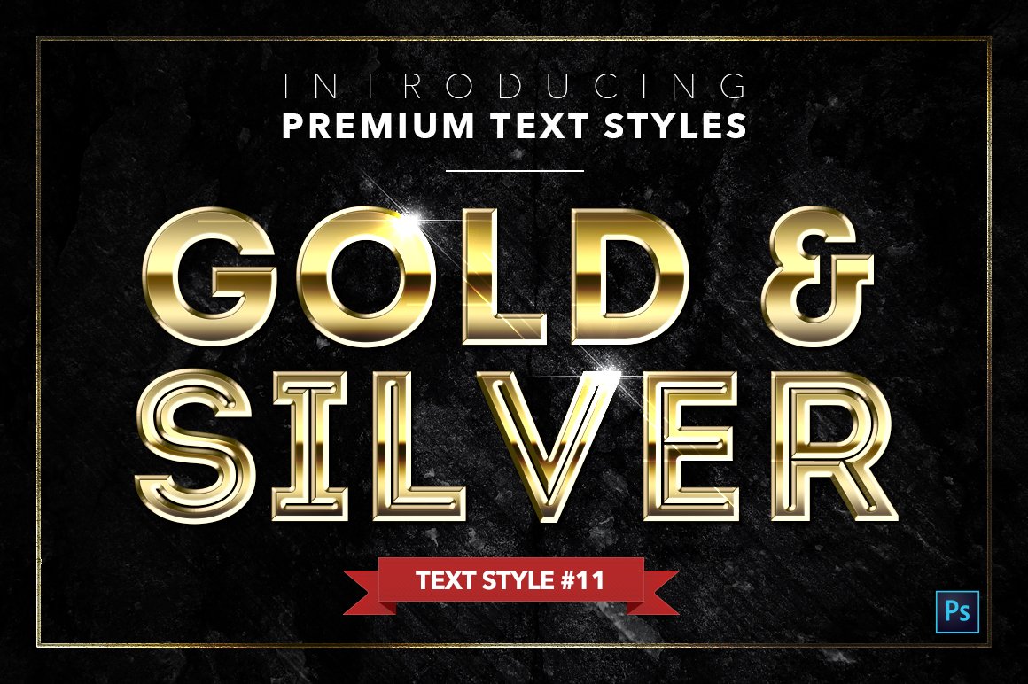gold and silver text styles pack six example11 691