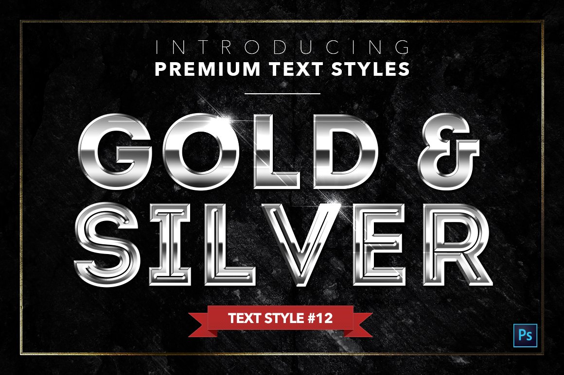 gold and silver text styles pack six example12 114