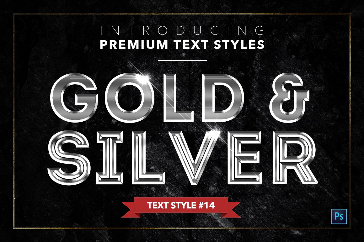 gold and silver text styles pack six example14 69