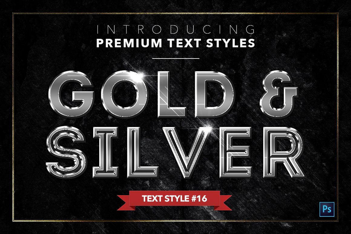 gold and silver text styles pack six example16 44