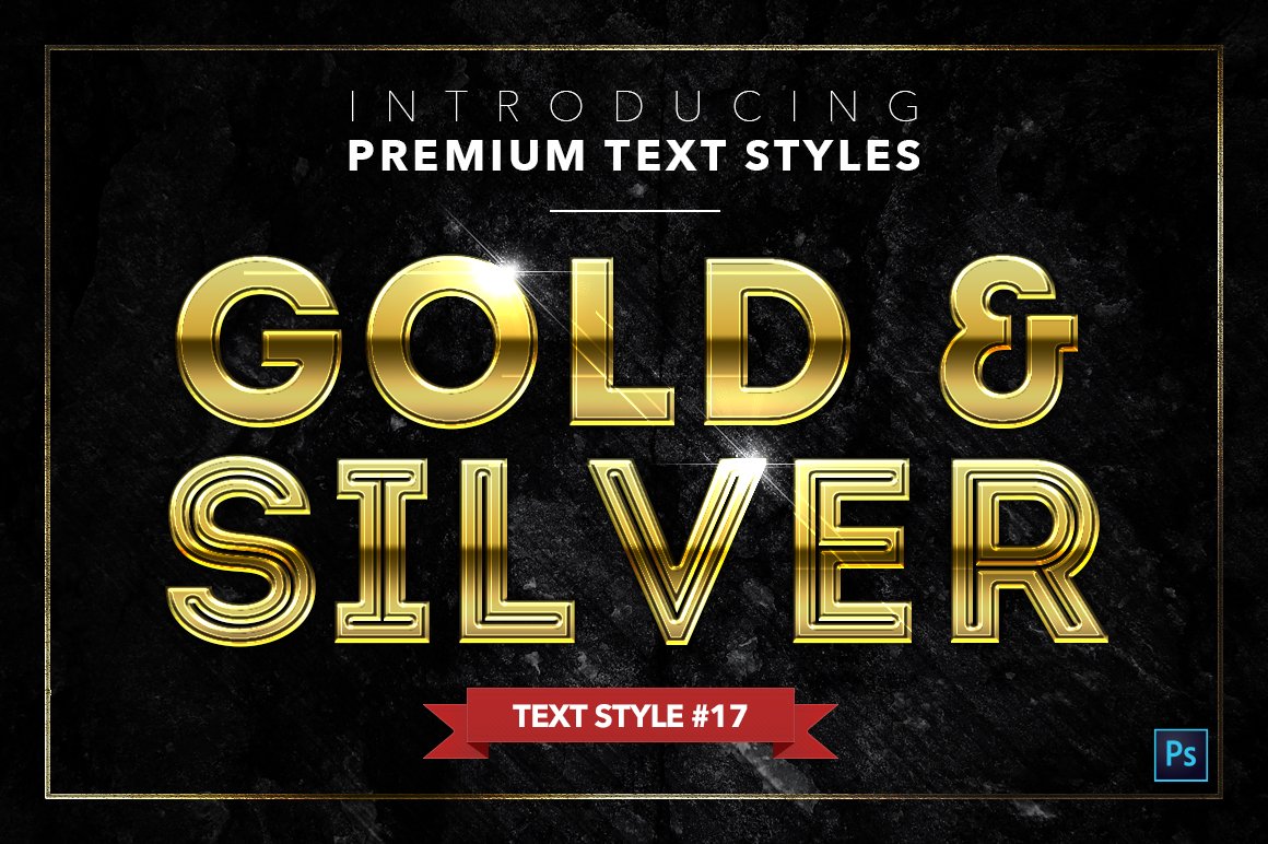 gold and silver text styles pack six example17 295
