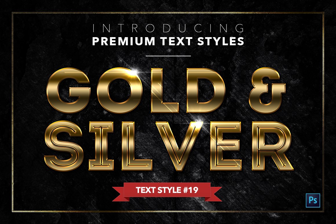 gold and silver text styles pack six example19 189