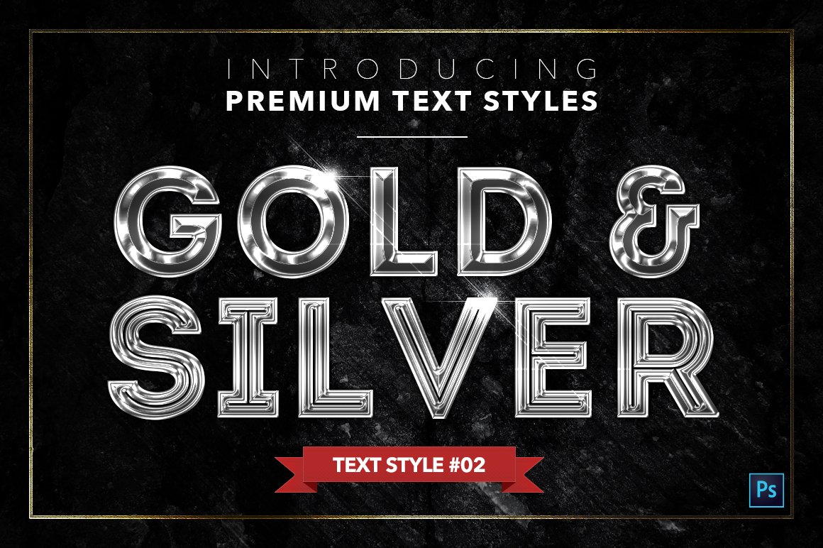 gold and silver text styles pack six example2 333