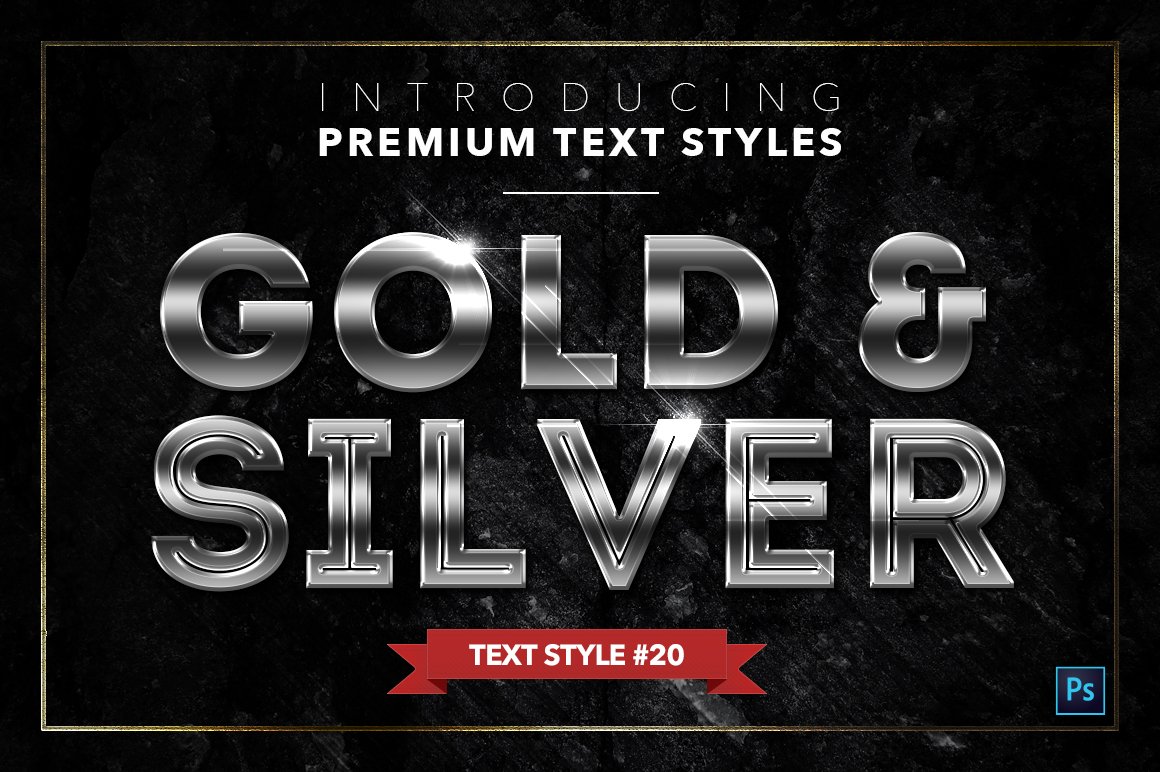 gold and silver text styles pack six example20 38