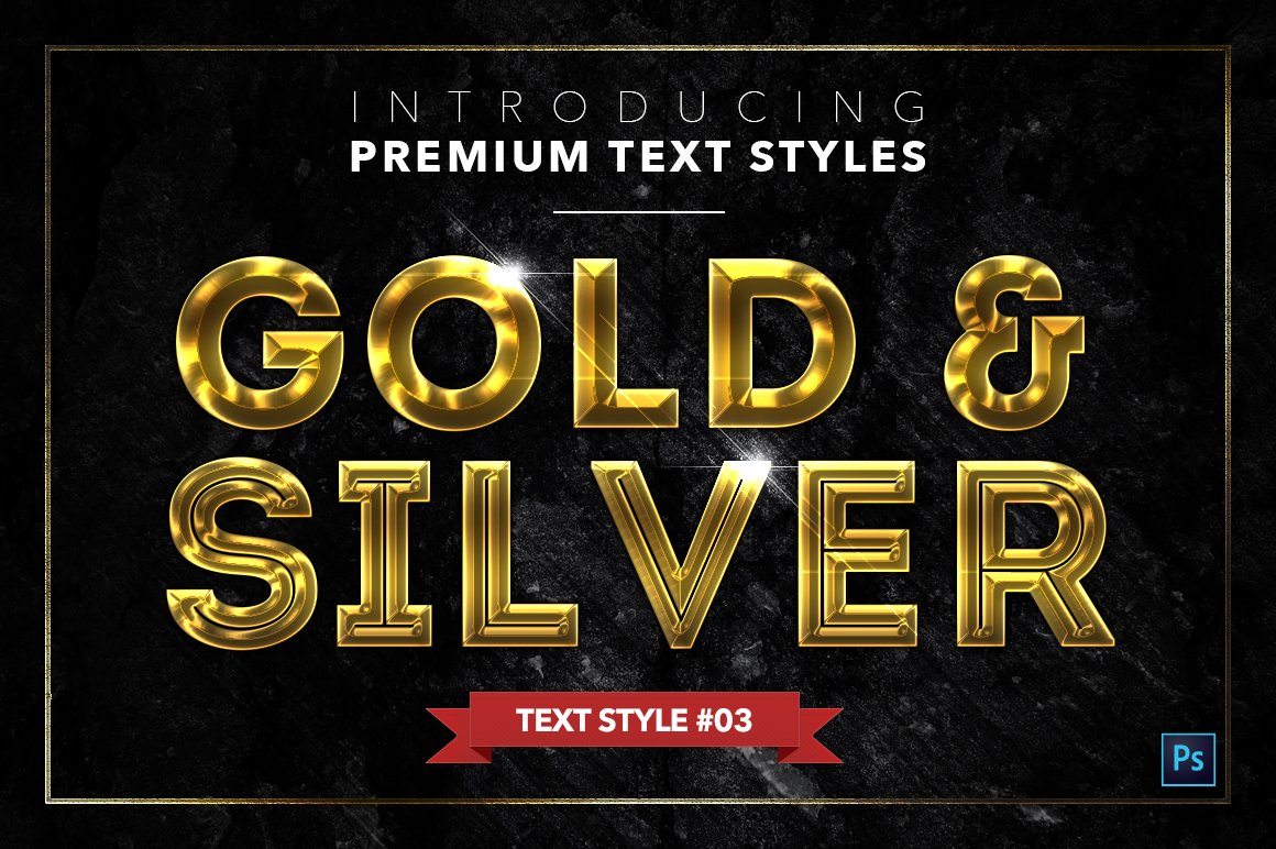 gold and silver text styles pack six example3 20