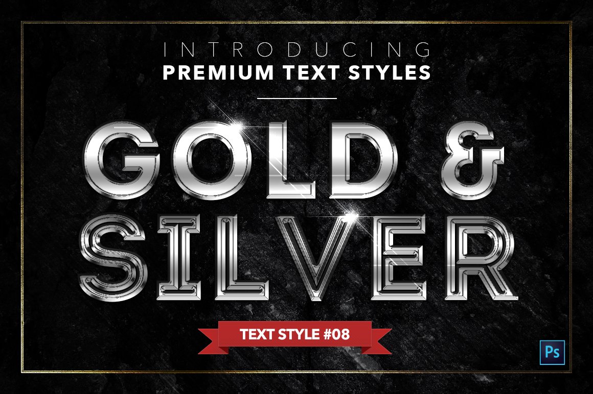 gold and silver text styles pack six example8 714