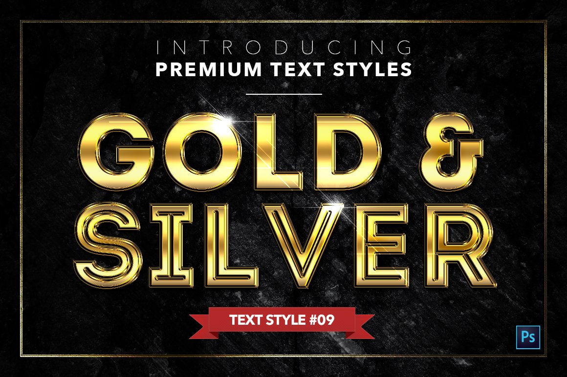gold and silver text styles pack six example9 287