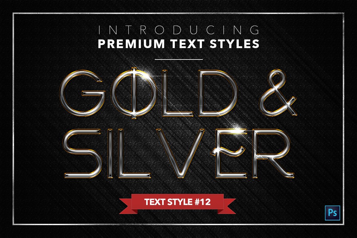 gold and silver text styles pack three example12 135