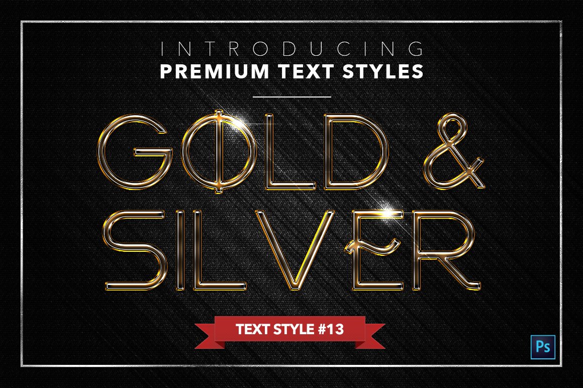 gold and silver text styles pack three example13 234
