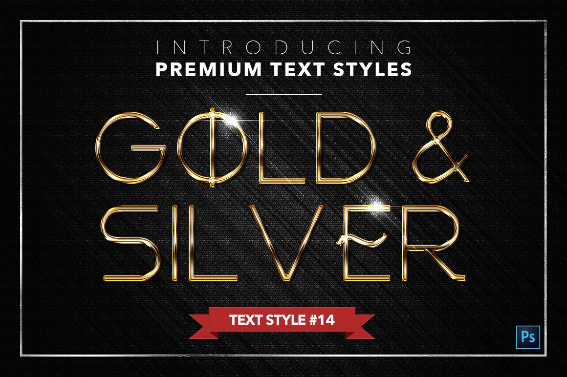 gold and silver text styles pack three example14 437