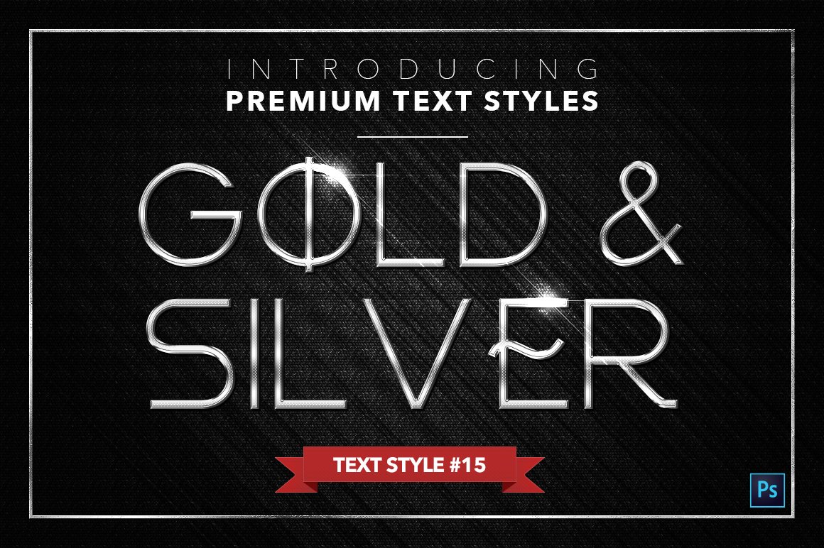gold and silver text styles pack three example15 624