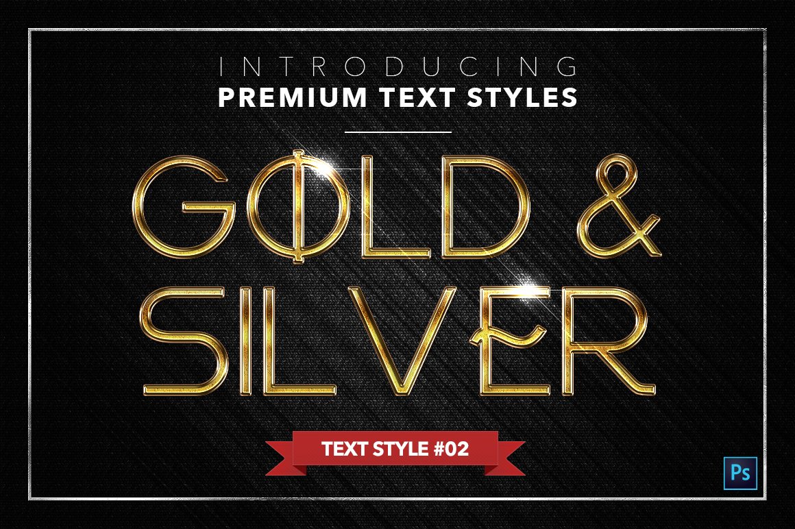 gold and silver text styles pack three example2 812