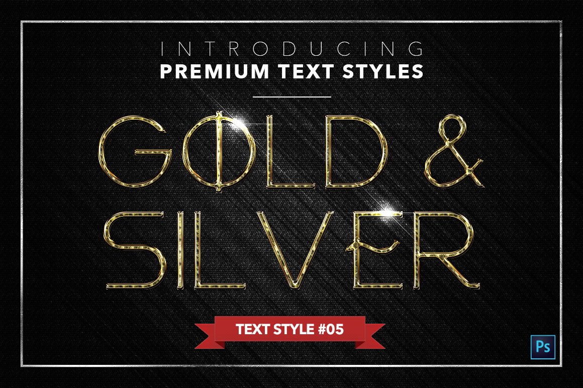gold and silver text styles pack three example5 525