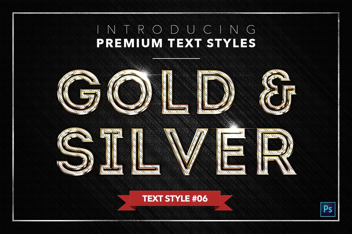 gold and silver text styles pack three example6 837