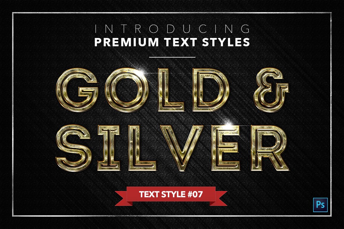 gold and silver text styles pack three example7 373