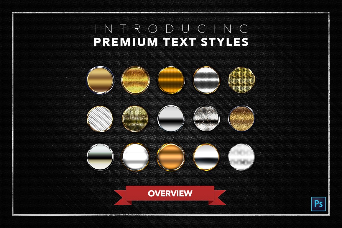 gold and silver text styles pack three overview 864