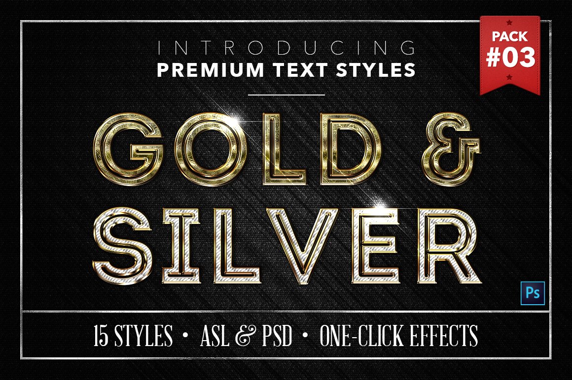 Gold & Silver #3 - 15 Text Stylescover image.