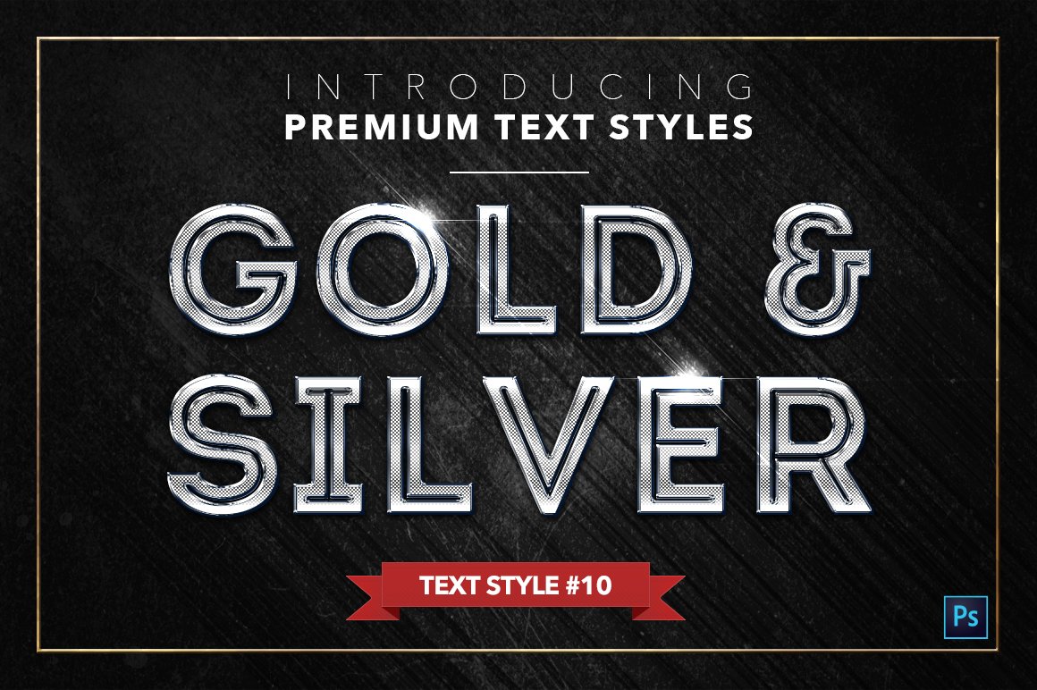 gold and silver text styles pack two example10 57