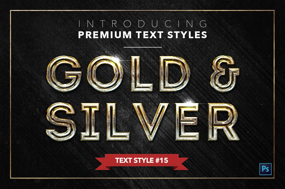 gold and silver text styles pack two example15 386