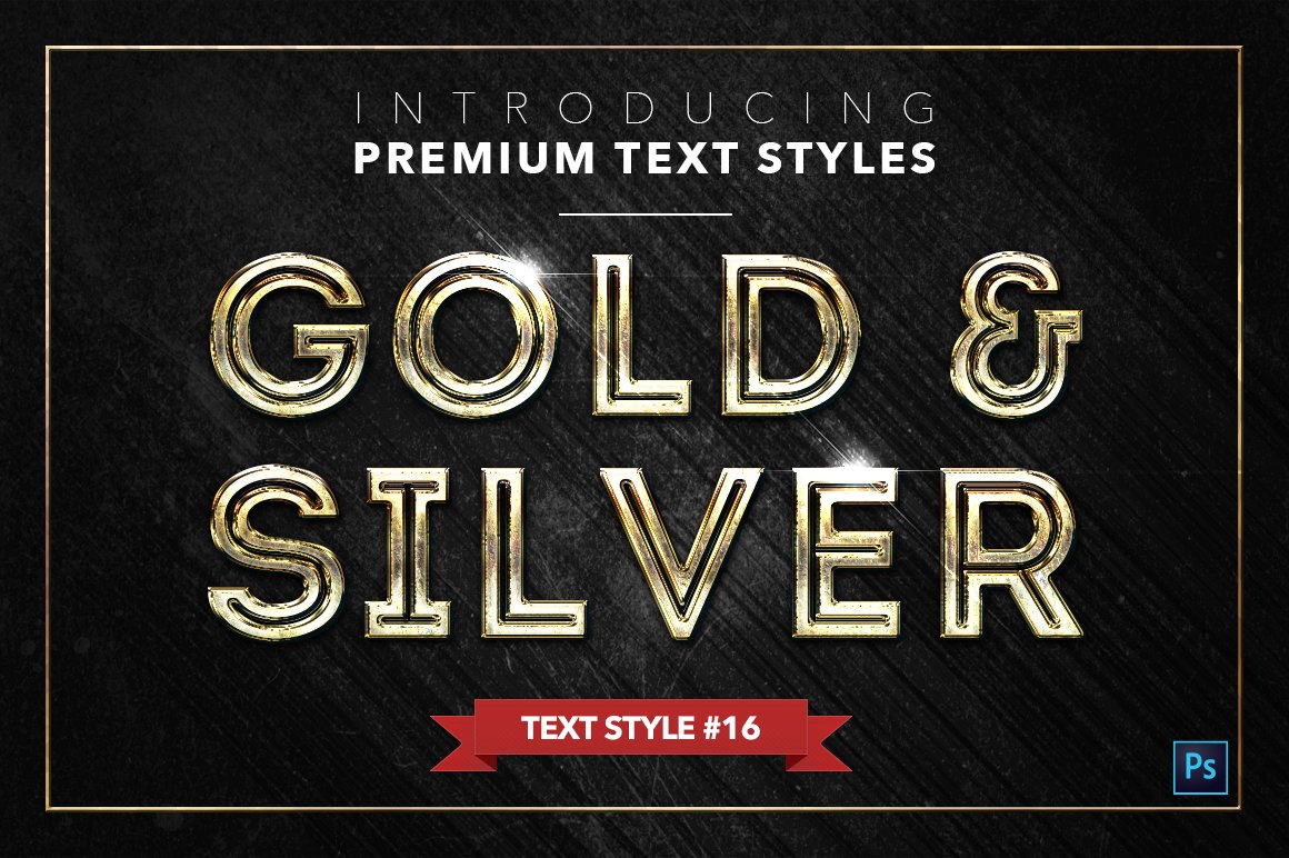 gold and silver text styles pack two example16 192
