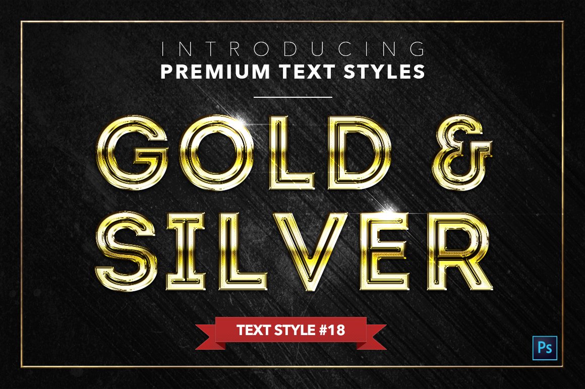 gold and silver text styles pack two example18 405