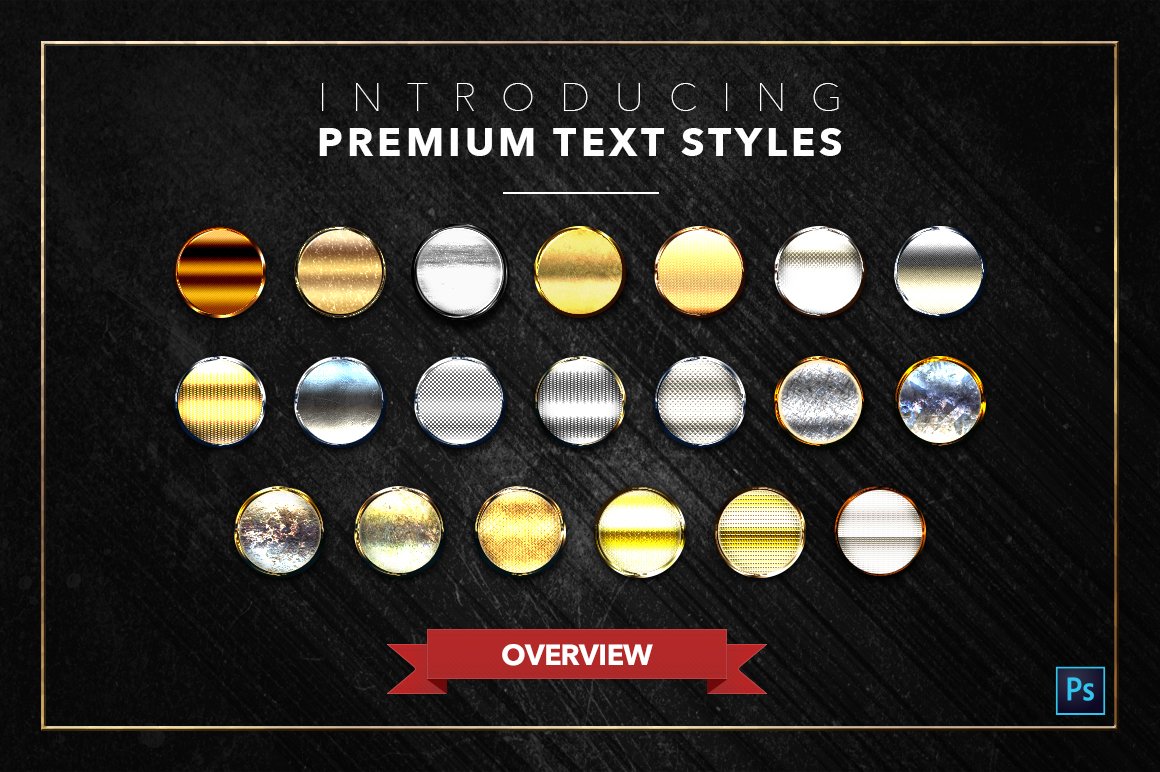 gold and silver text styles pack two overview 139