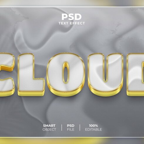 Gold Cloud 3D editable text effectcover image.