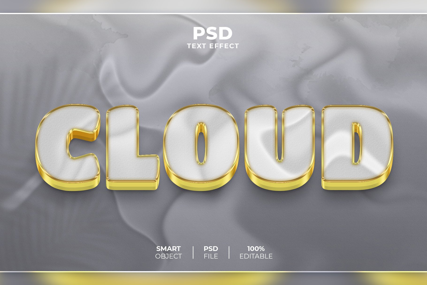 Gold Cloud 3D editable text effectcover image.