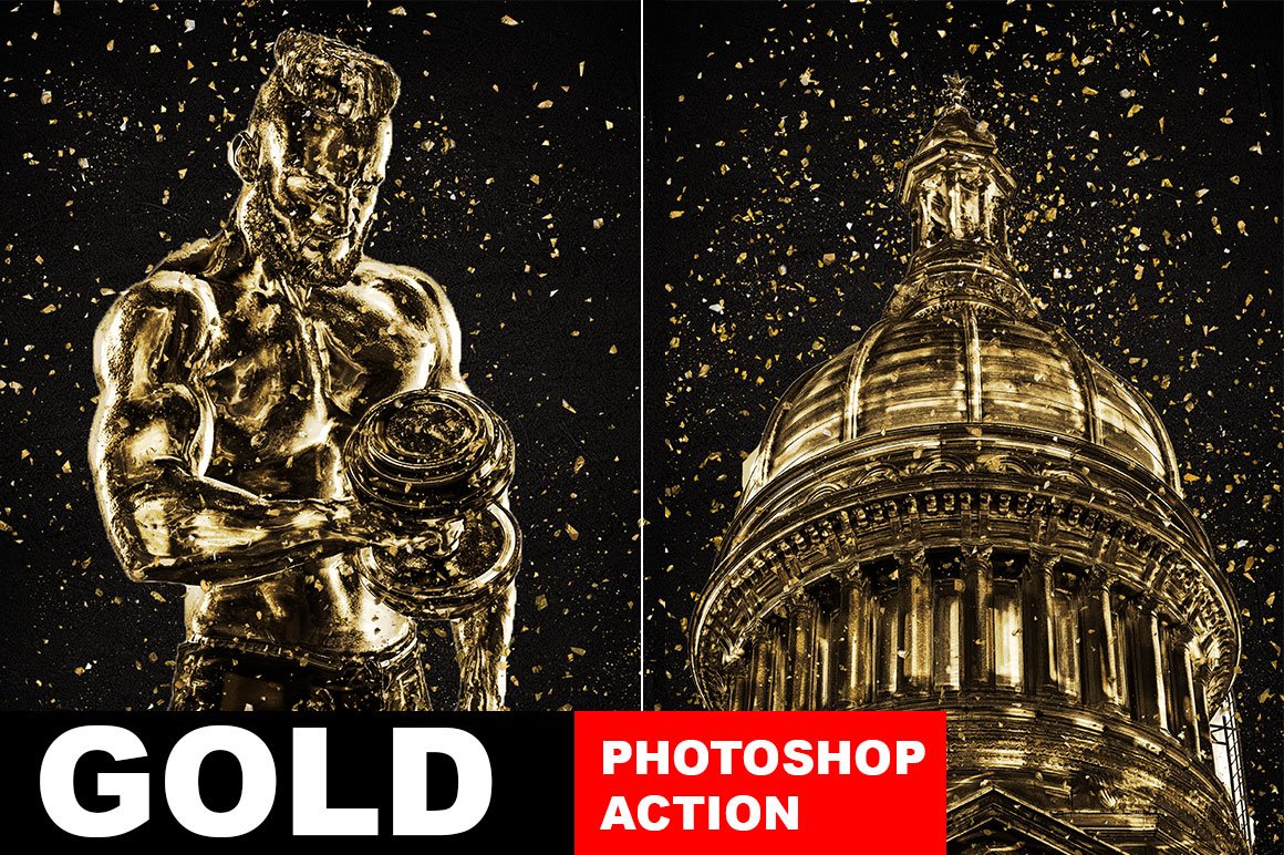 Gold Sprinkle Photoshop Actioncover image.