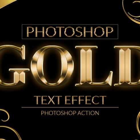 Gold Text Effect Photoshop Actioncover image.