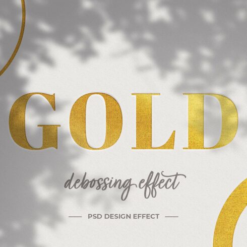 Gold debossing text effect (PSD)cover image.
