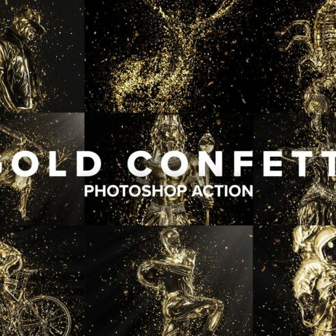 Gold Confetti Photoshop Actioncover image.