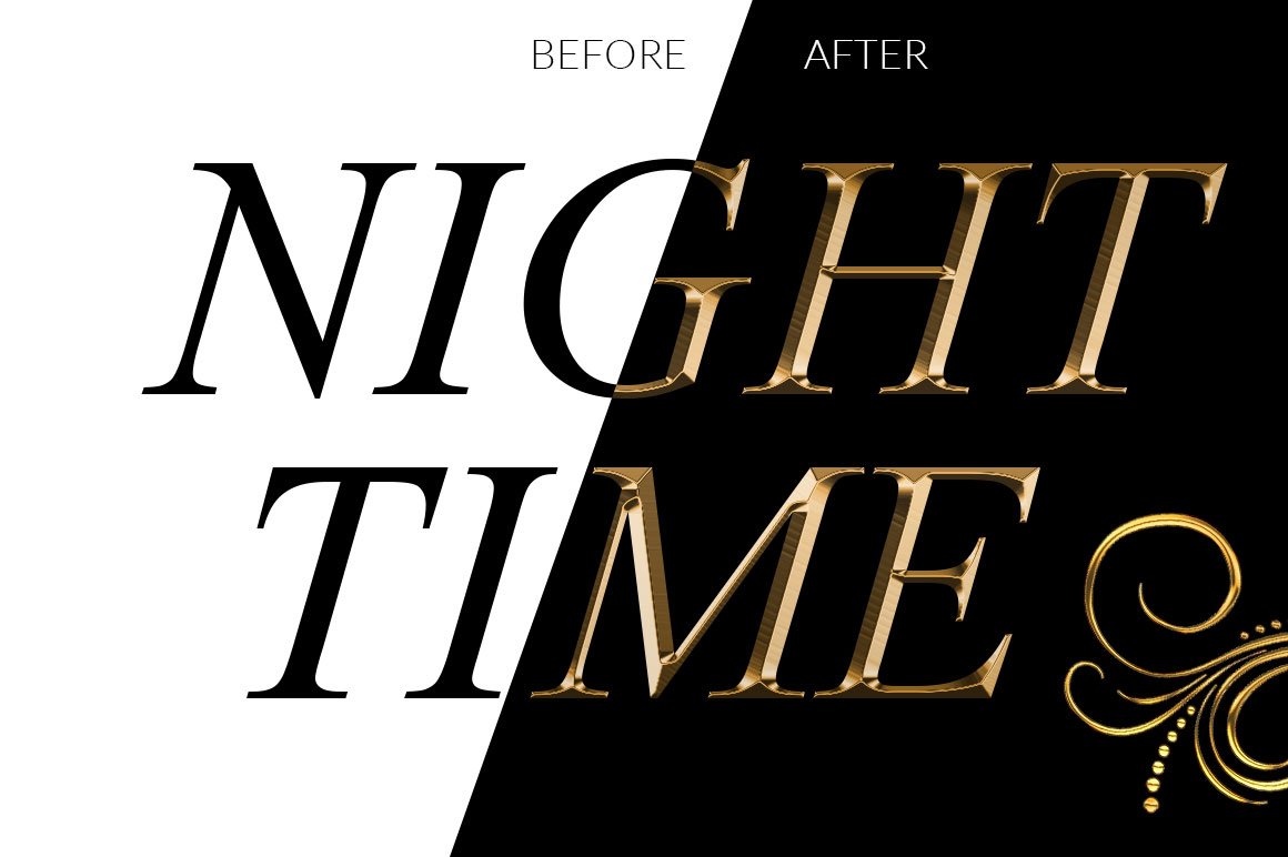Gold Text Effect Photoshop Actionpreview image.