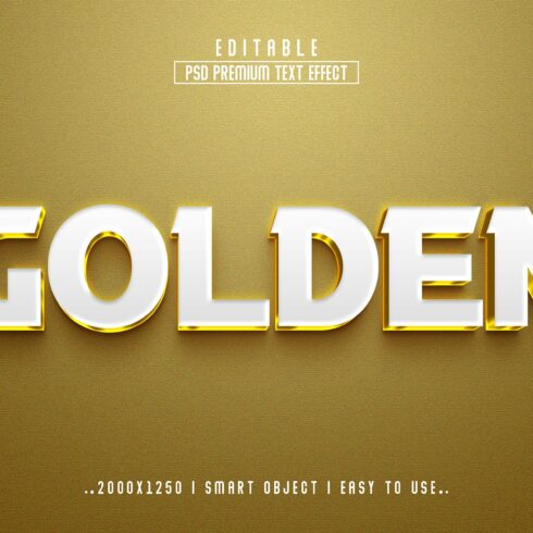Golden 3D Editable Text Effectcover image.