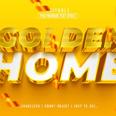 Golden Home 3D Editable Text Effectcover image.